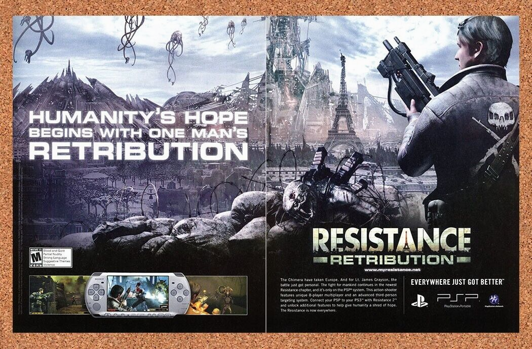 2009 Resistance Retribution PSP Original Ad - for just $21.49! 