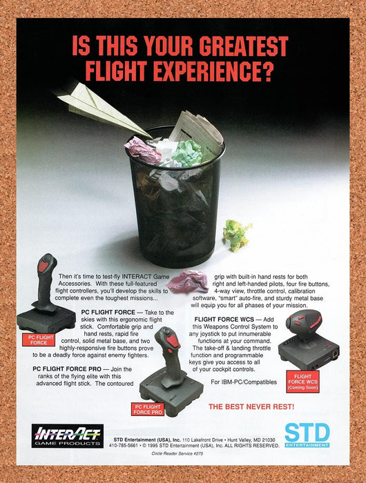 1995 STD Flight Force Flight Sticks Original Ad v13 - for just $17.99! 