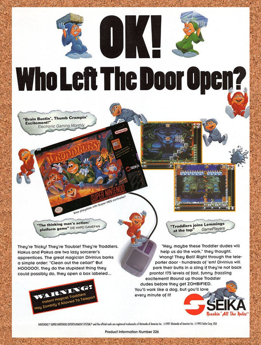 1993 Troddlers SNES Original Ad v1 - for just $15.29! 