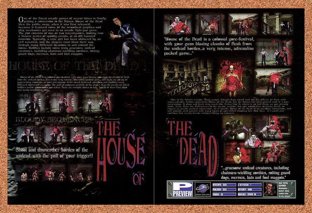 1998 House Of The Dead Saturn Original Advertisement vr1 - for just $23.99! 