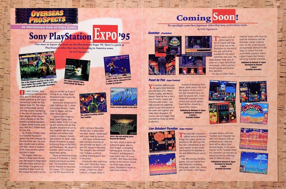 1996 Sony PS1 Expo Japan Upcoming Games Original Ad v10 - for just $21.49! 