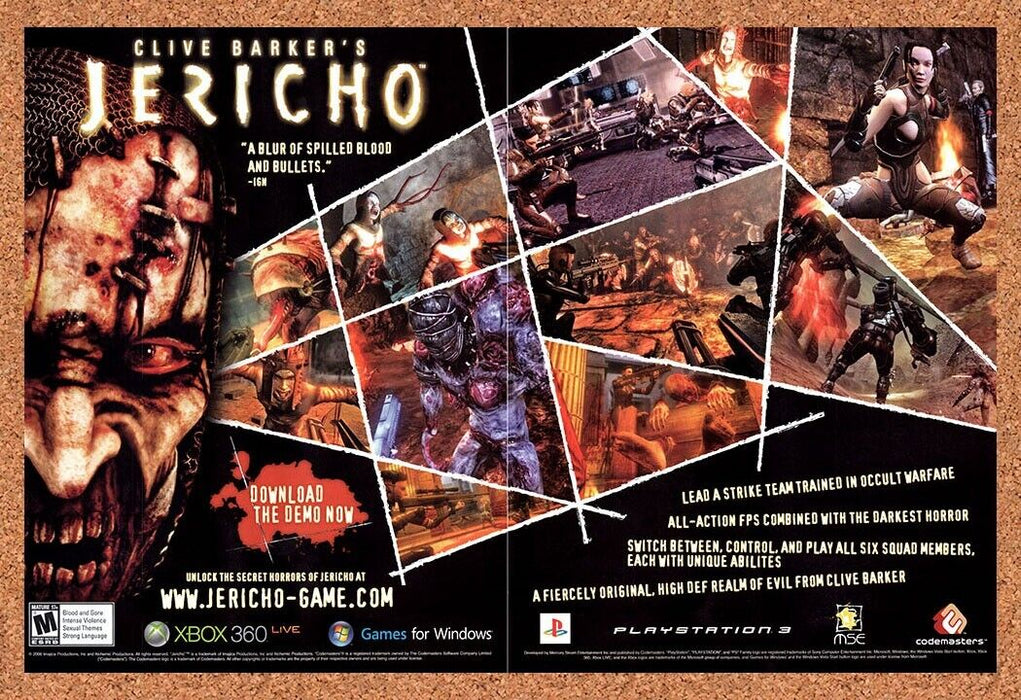 2007 Clive Barker's Jericho PC Original Ad v1 - for just $21.49! 