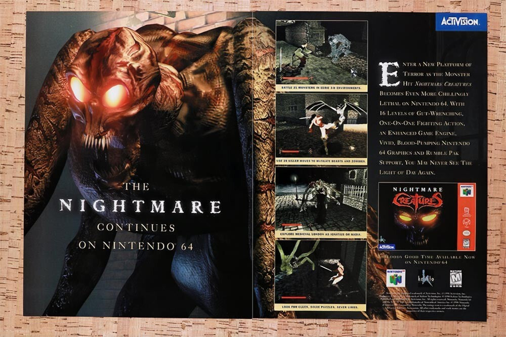 1998 Nightmare Creatures 1 N64 Original Ad v1 - for just $21.49! 