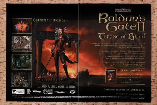 2001 Baldur's Gate 2 Throne Of Bhaal PC Original Ad v2 - for just $21.49! 