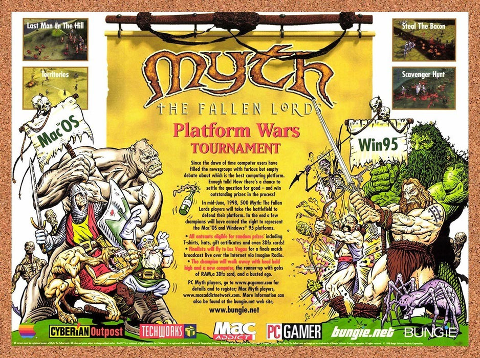 1998 Myth The Fallen Lords Platform Wars Tournament Original Ad v7 - for just $16.57! 