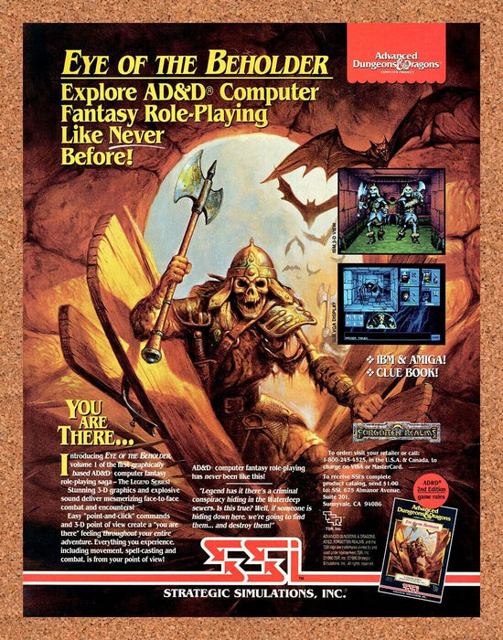1991 Advanced Dungeons & Dragons Eye Of The Beholder Amiga Original Ad v2 - for just $18.49! 