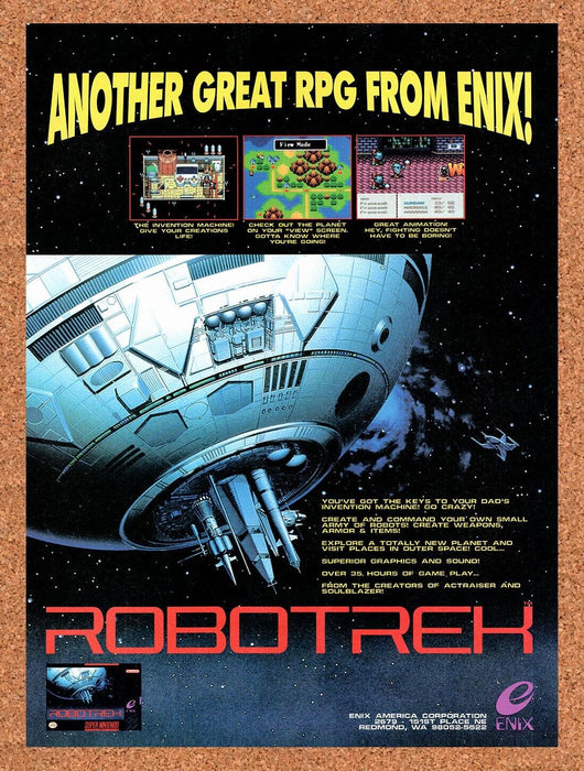 1994 Robotrek SNES Original Ad v1 - for just $17.99! 