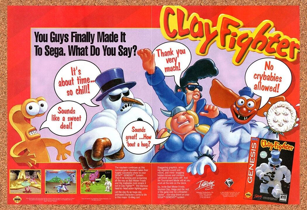1994 ClayFighter Genesis Original Ad v2 - for just $21.49! 