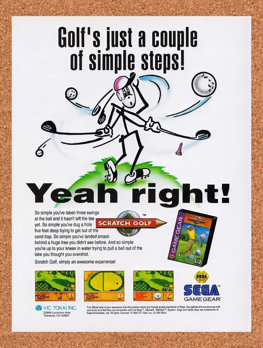 1994 Scratch Golf Game Gear Original Ad v1 - for just $15.29! 