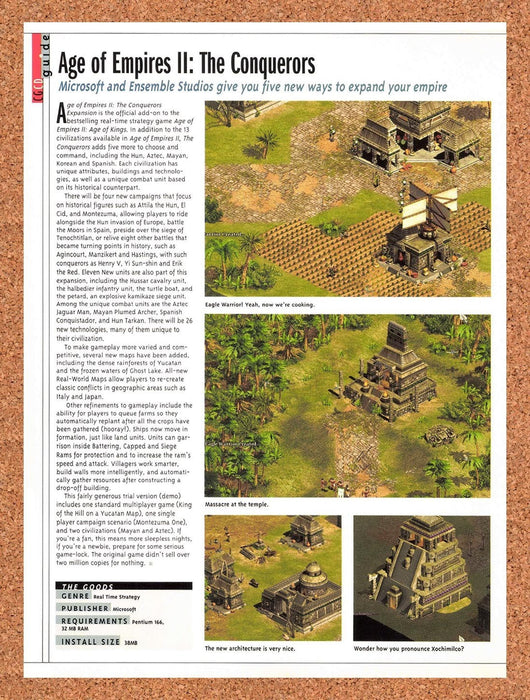 2000 Age Of Empires II The Conquerors Expansion Overview Original Advertisement vr3 - for just $19.49! 