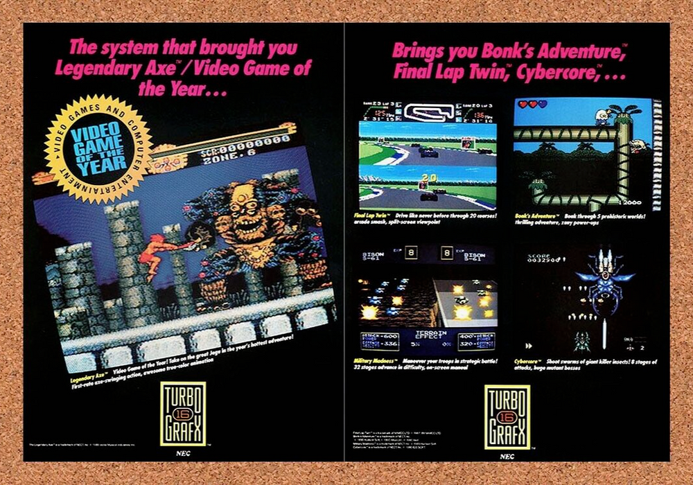 1990 TurboGrafx-16 Console Legendary Axe Original Ad v2 - for just $21.49! 