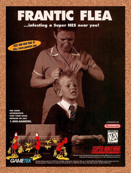 1996 Frantic Flea SNES Original Ad v1 - for just $17.99! 