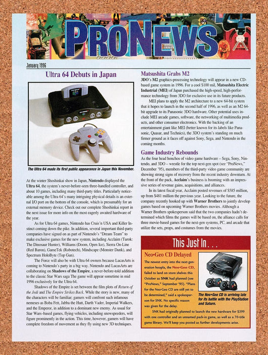 1996 Nintendo N64 Console Ultra 64 Debuts In Japan Original Ad v9 - for just $17.99! 