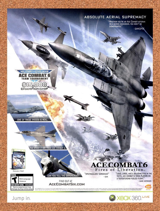 2008 Ace Combat 6 Fires Of Liberation Xbox 360 Original Ad v1 - for just $17.99! 