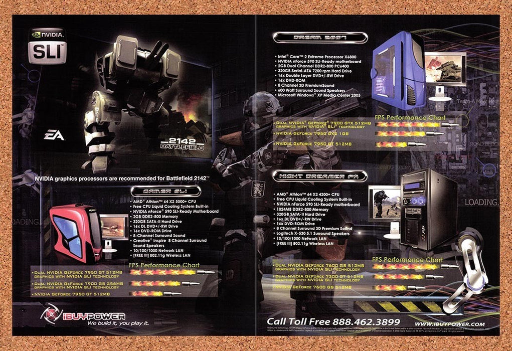 2006 Battlefield 2142 iBuyPower Gamer SLI nVidia Original Advertisement v10 - for just $23.99! 