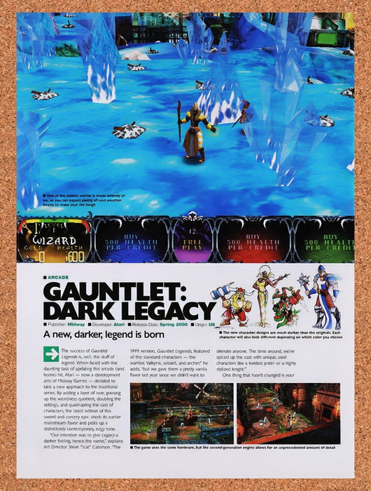 2000 Gauntlet Dark Legacy Arcade Original Ad v5 - for just $15.29! 