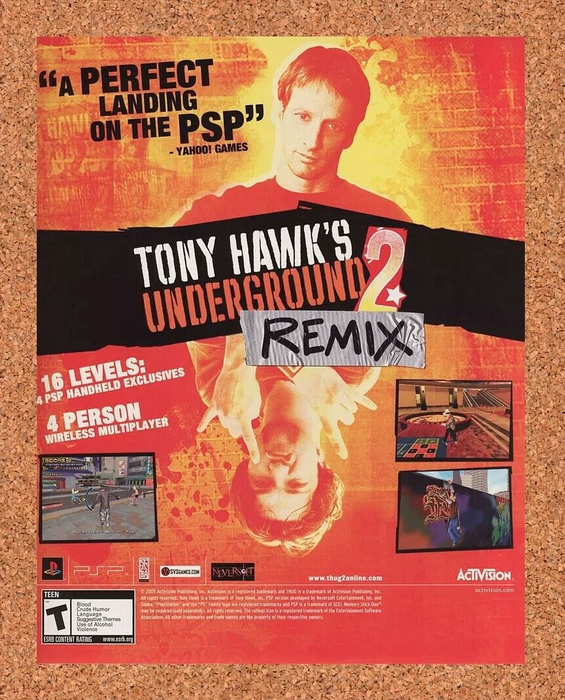 2007 Tony Hawk's Underground 2 Remix PSP Original Ad v2 - for just $17.99! 