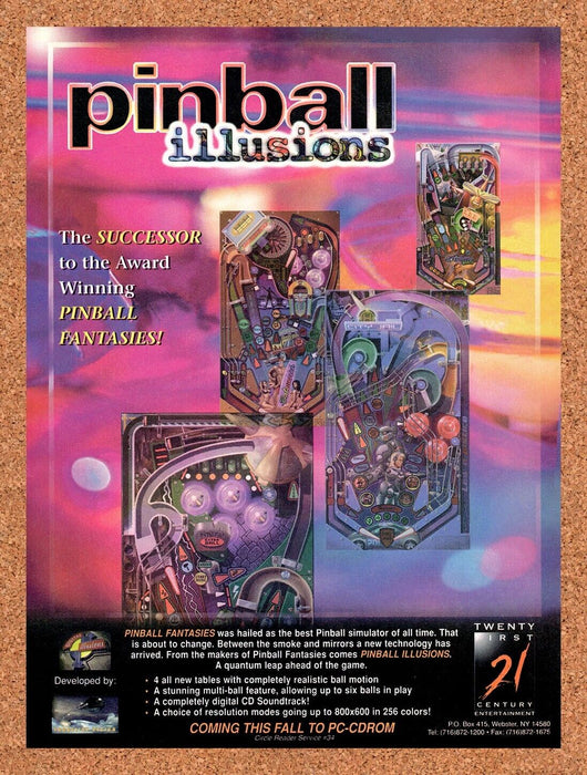 1995 Pinball Illusions PC Original Ad v1 - for just $17.99! 