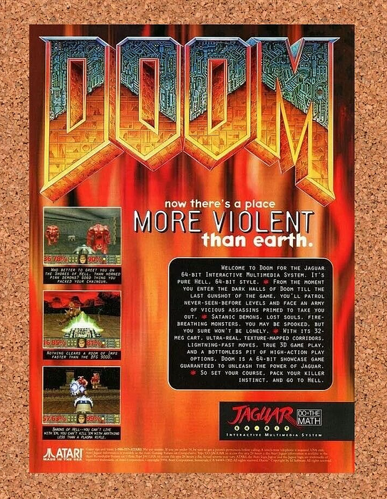 1995 Doom Atari Jaguar Original Ad - for just $17.99! 