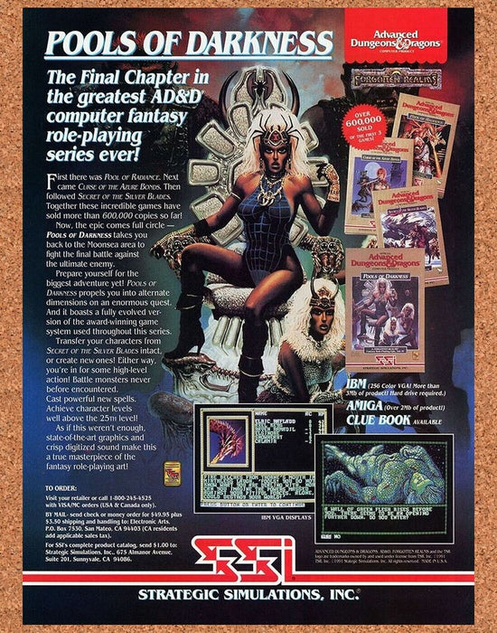 1992 Advanced Dungeons & Dragons Amiga Pools Of Darkness Amiga Original Ad v2 - for just $17.99! 