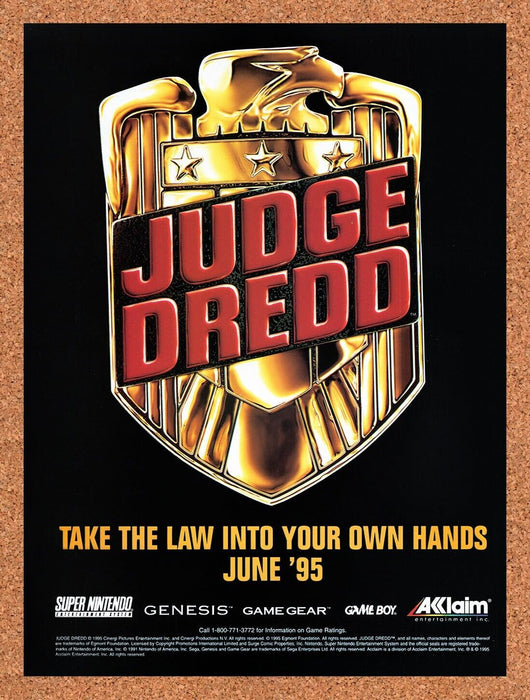 1995 Judge Dredd Genesis Original Ad v1 - for just $17.99! 