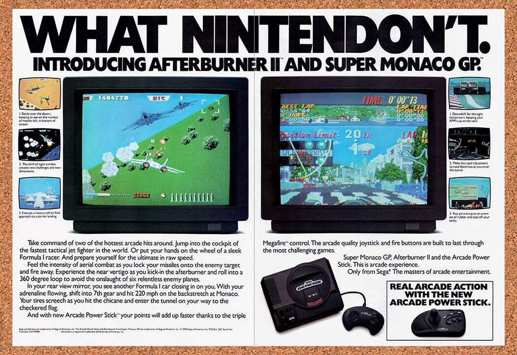 1990 Sega Genesis Console Afterburner Original Ad v20 - for just $21.49! 