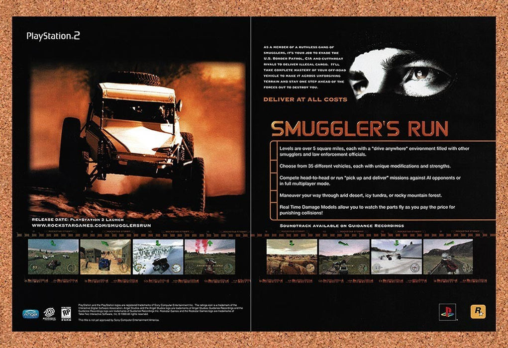 2000 Smuggler's Run PS2 Original Advertisement v4 - for just $23.99! 