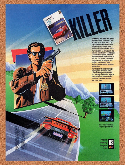 1989 Techno Cop Amiga Original Ad v1 - for just $18.29! 