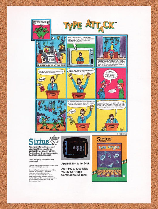1983 Type Attack Apple II Original Ad v1 - for just $17.99! 