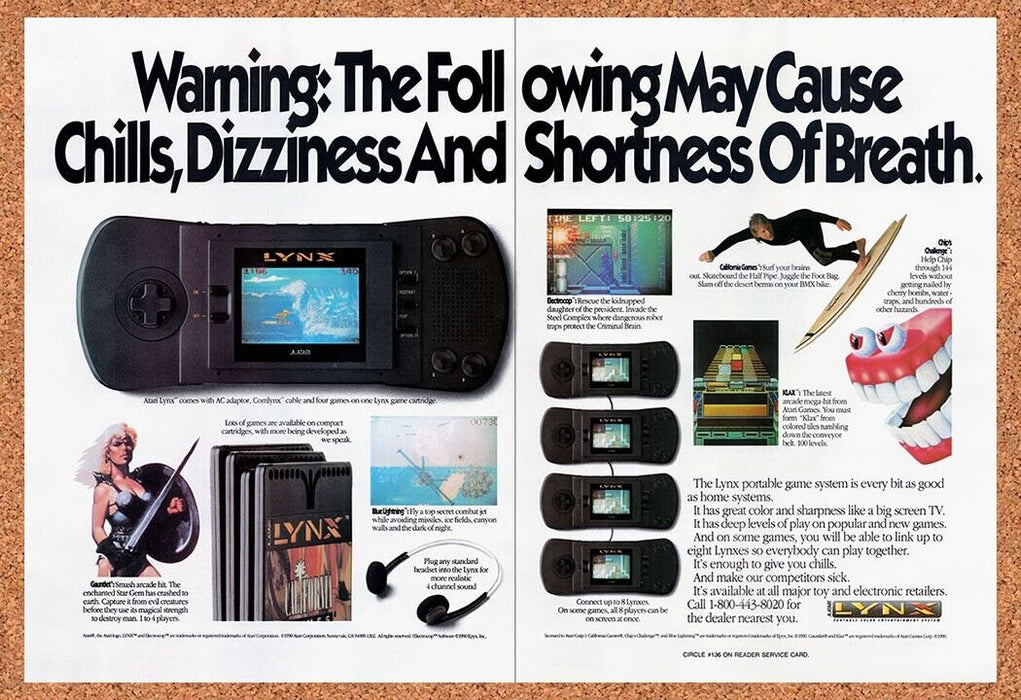 1990 Atari Lynx Console Original Ad v3 - for just $21.69! 