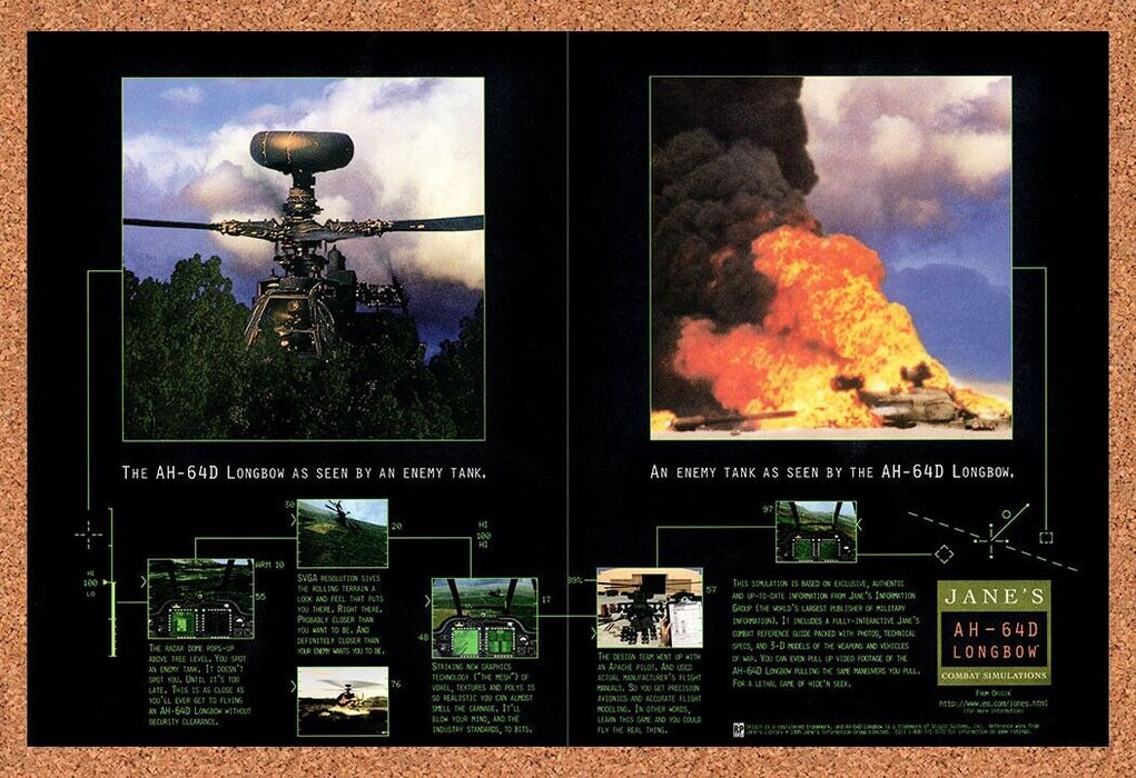 1997 Jane's AH-64D Longbow Combat Sim PC Original Ad - for just $21.49! 