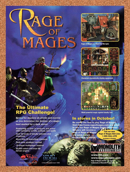 1998 Rage Of Mages PC Original Ad v1 - for just $17.99! 