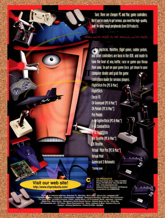 1996 CH Products PC & MAC Game Peripherals Original Ad v5 - for just $17.99! 