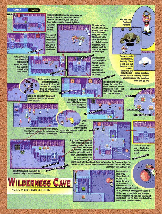1995 Beyond Oasis Wilderness Cave Map Original Ad v3 - for just $17.99! 