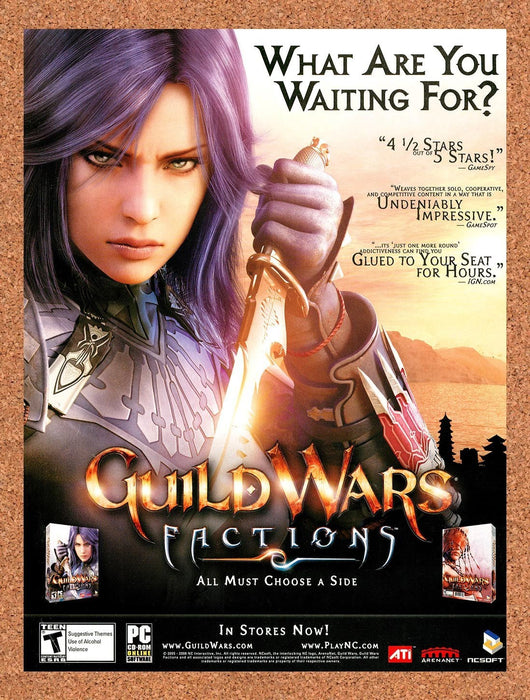 2006 Guild Wars Factions PC Original Advertisement v4 - for just $19.49! 