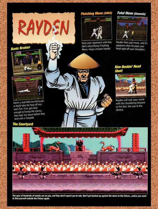 1993 Mortal Kombat Rayden Profile Original Ad v26 - for just $17.99! 