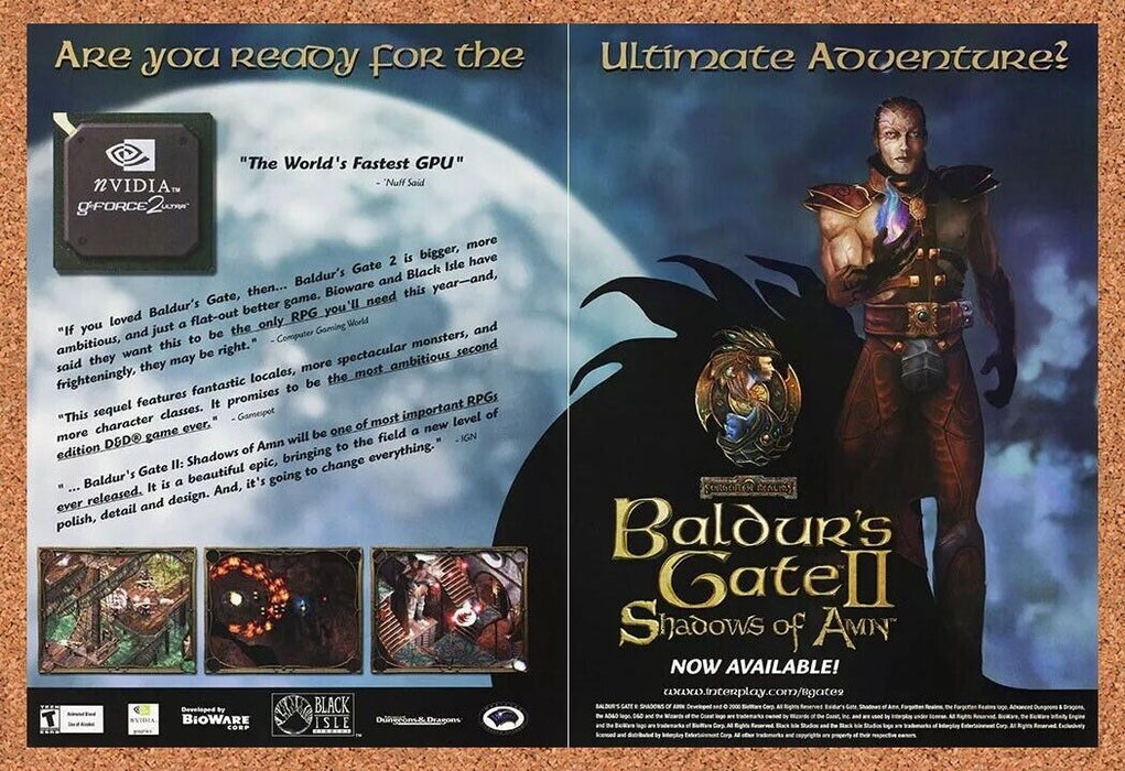 2002 Baldur's Gate II Shadows Amn Original Nvidia Ad v5 - for just $21.49! 