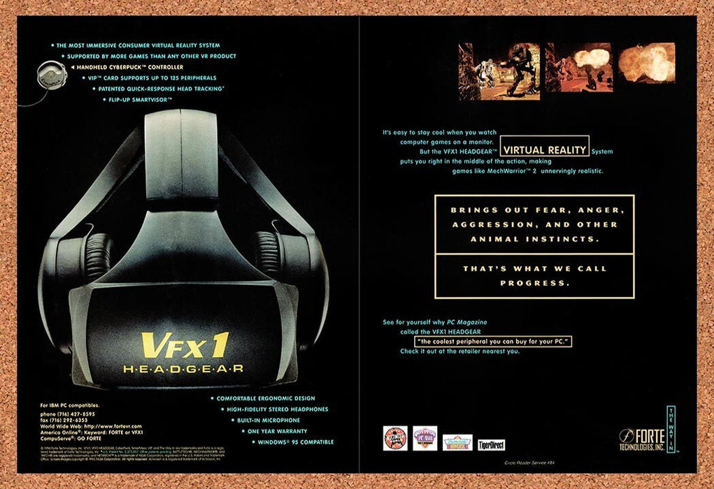 1996 MechWarrior 2 Forte VFX1 Headgear Virtual Reality System Original Ad v5 - for just $21.49! 