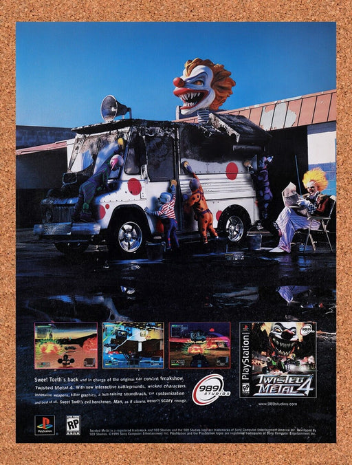 1999 Twisted Metal 4 PS1 Original Ad v1 - for just $15.29! 