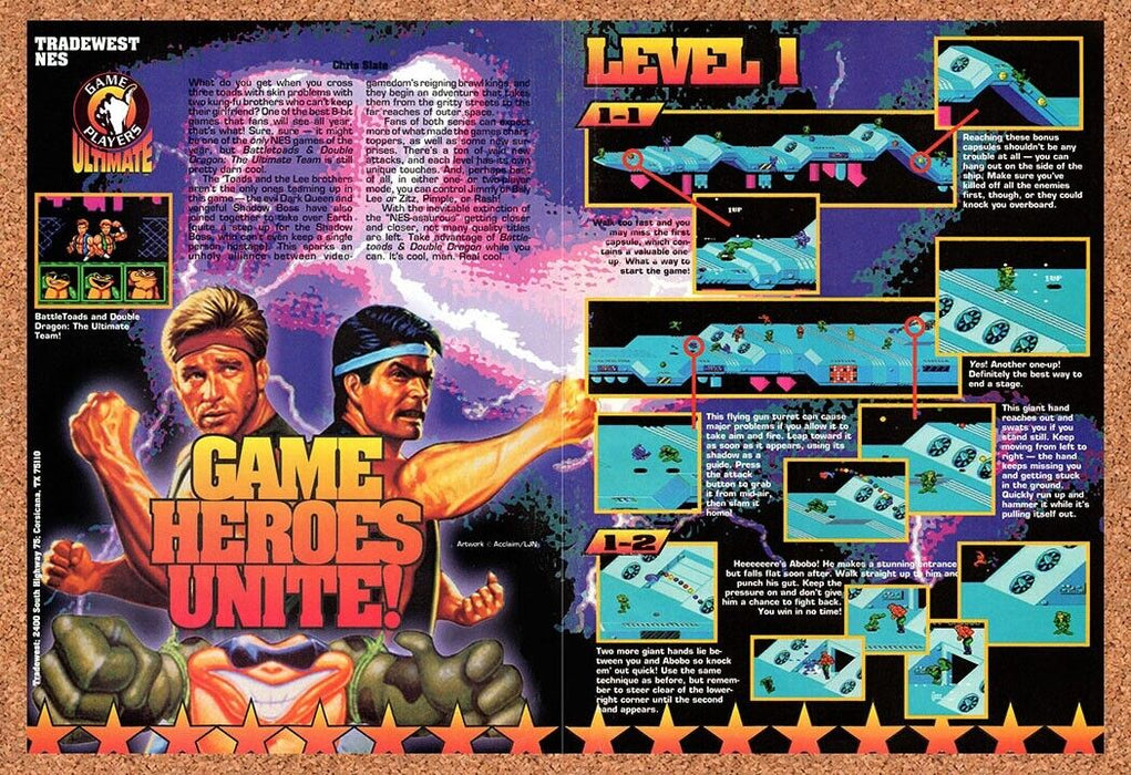 1993 Battletoads And Double Dragon NES Original Ad v2 - for just $21.49! 