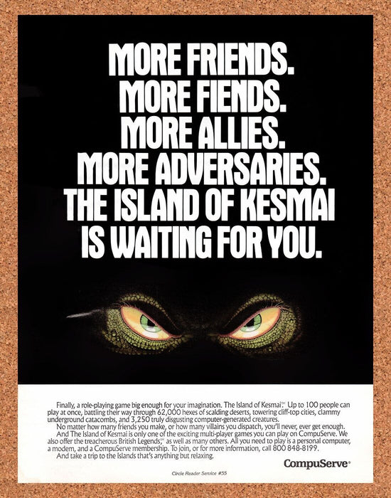 1990 The Island Of Kesmai CompuServe Original Ad - for just $17.99! 
