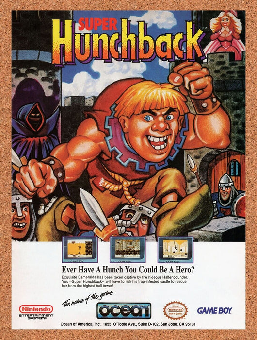 1992 Super Hunchback NES Original Ad v1 - for just $17.99! 