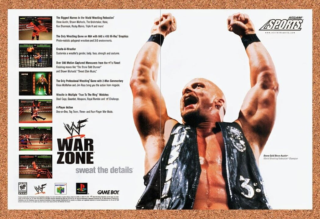 1998 WWF War Zone N64 Original Ad v1 - for just $18.27! 