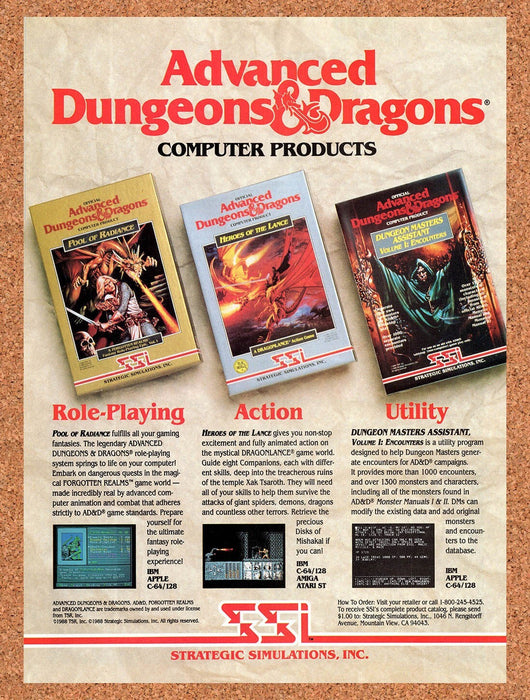 1989 Advanced Dungeons & Dragons IBM Games Original Ad v5 - for just $15.29! 