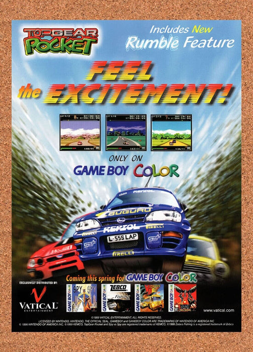 1999 Top Gear Pocket GBC Original Ad v1 - for just $17.99! 