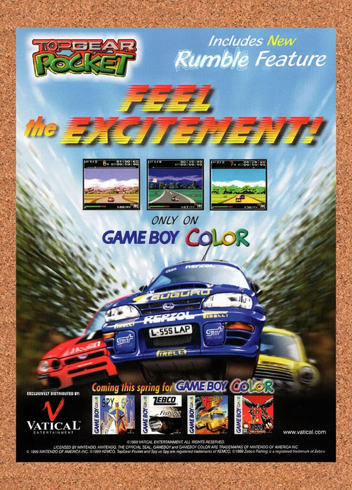 1999 Top Gear Pocket GBC Original Ad v1 - for just $17.99! 