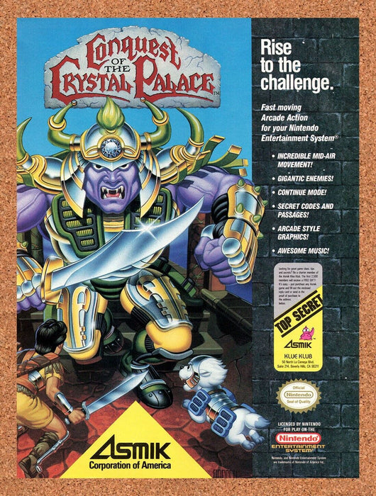 1991 Conquest Of The Crystal Palace NES Original Ad v1 - for just $17.99! 