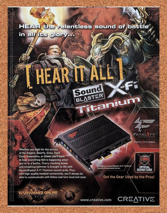 2008 Warhammer Online PC Original Sound Blaster Ad v2 - for just $17.99! 