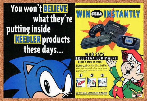 1994 Sonic Genesis Keebler Sweepstakes Original Obscure Ad - for just $21.49! 