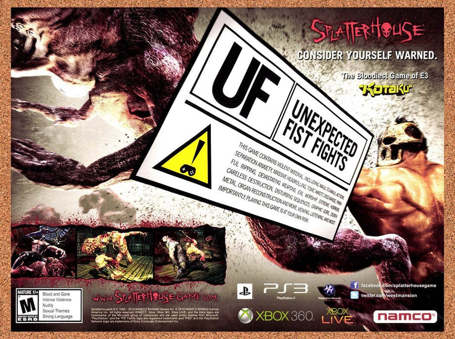 2010 Splatterhouse Xbox 360 Original Ad v1 - for just $18.99! 